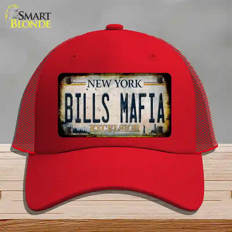 Bills Mafia New York Rusty Novelty License Plate Hat Tag Mesh / Red