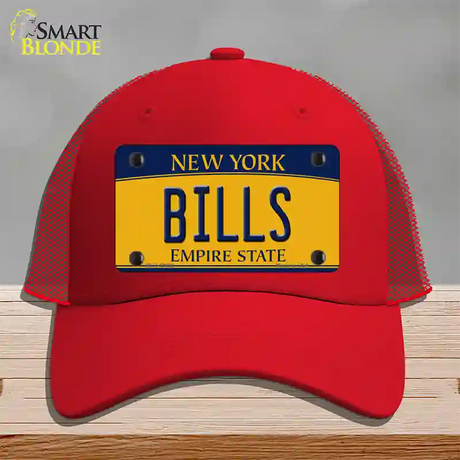 Bills New York Yellow Novelty License Plate Hat Tag Mesh / Red