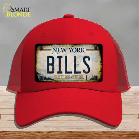 Bills Excelsior New York Rusty Novelty License Plate Hat Tag Mesh / Red