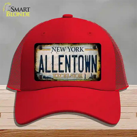 Allentown Excelsior New York Rusty Novelty License Plate Hat Tag Mesh / Red