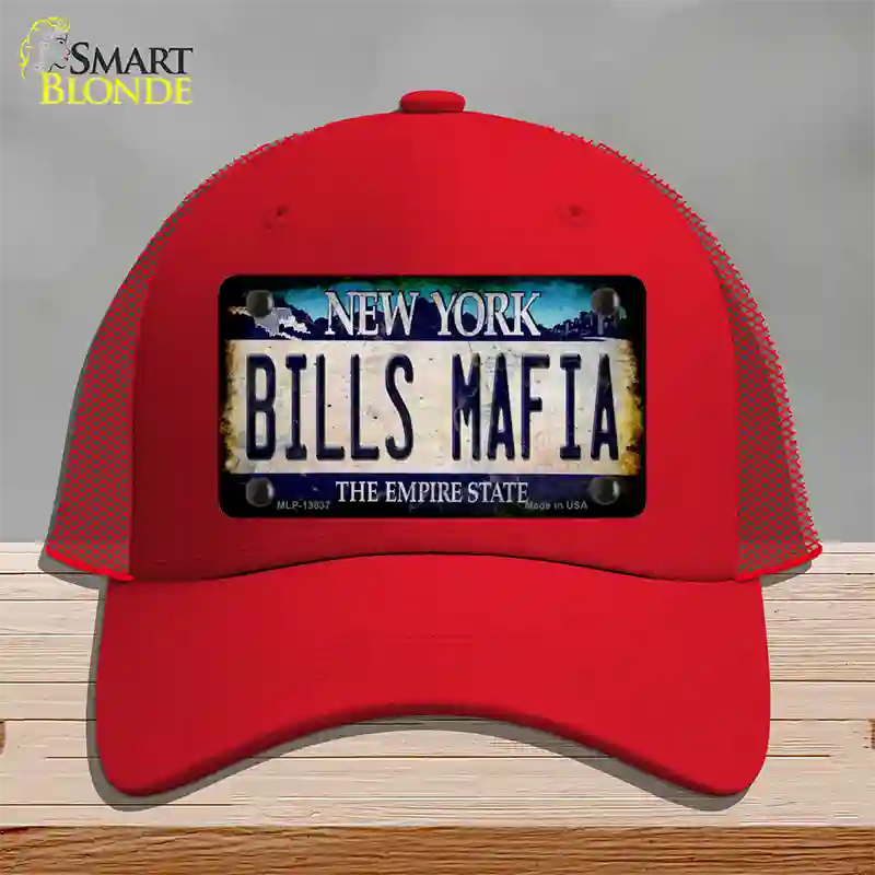 Bills Mafia Novelty License Plate Hat Tag Mesh / Red