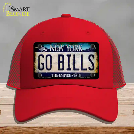 Go Bills New York Rusty Novelty License Plate Hat Tag Mesh / Red