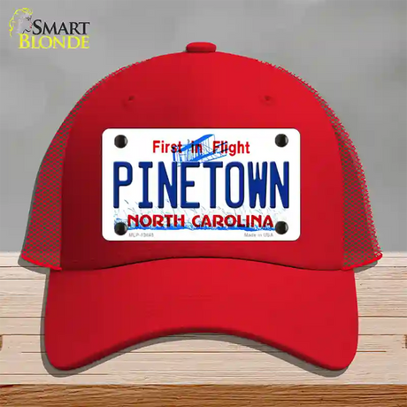 Pinetown North Carolina Novelty License Plate Hat Tag Mesh / Red