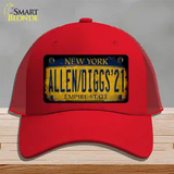 Allen Diggs 21 NY Yellow Rusty Novelty License Plate Hat Tag Mesh / Red