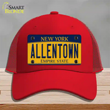 Allentown NY Yellow Novelty License Plate Hat Tag Mesh / Red