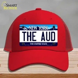 The Aud NY Blue Novelty License Plate Hat Tag Mesh / Red