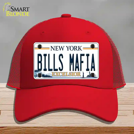 Bills Mafia NY Excelsior Novelty License Plate Hat Tag Mesh / Red