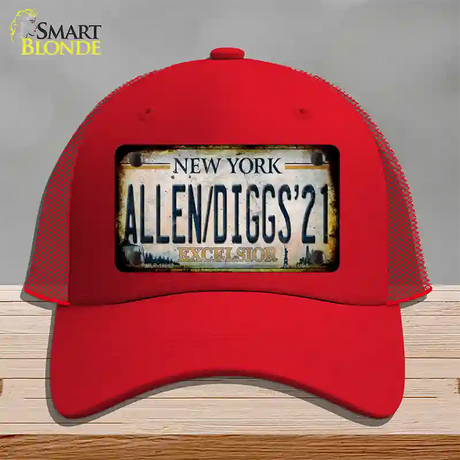 Allen Diggs 21 NY Excelsior Rusty Novelty License Plate Hat Tag Mesh / Red