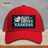 This Girl Loves Krakens Novelty License Plate Hat Tag Mesh / Red