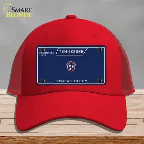 Blank Tennessee Blue Novelty License Plate Hat Tag Mesh / Red