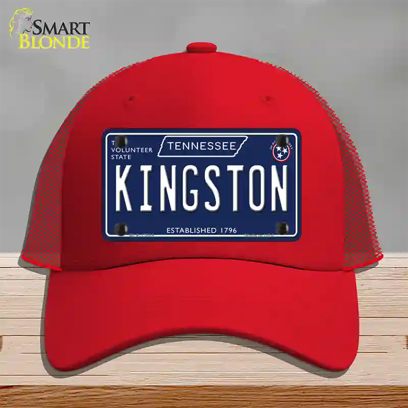 Kingston Tennessee Blue Novelty License Plate Hat Tag Mesh / Red