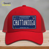 Chattanooga Tennessee Blue Novelty License Plate Hat Tag Mesh / Red