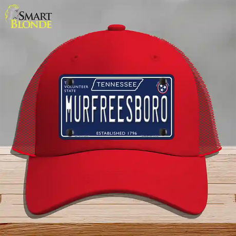 Murfreesboro Tennessee Blue Novelty License Plate Hat Tag Mesh / Red