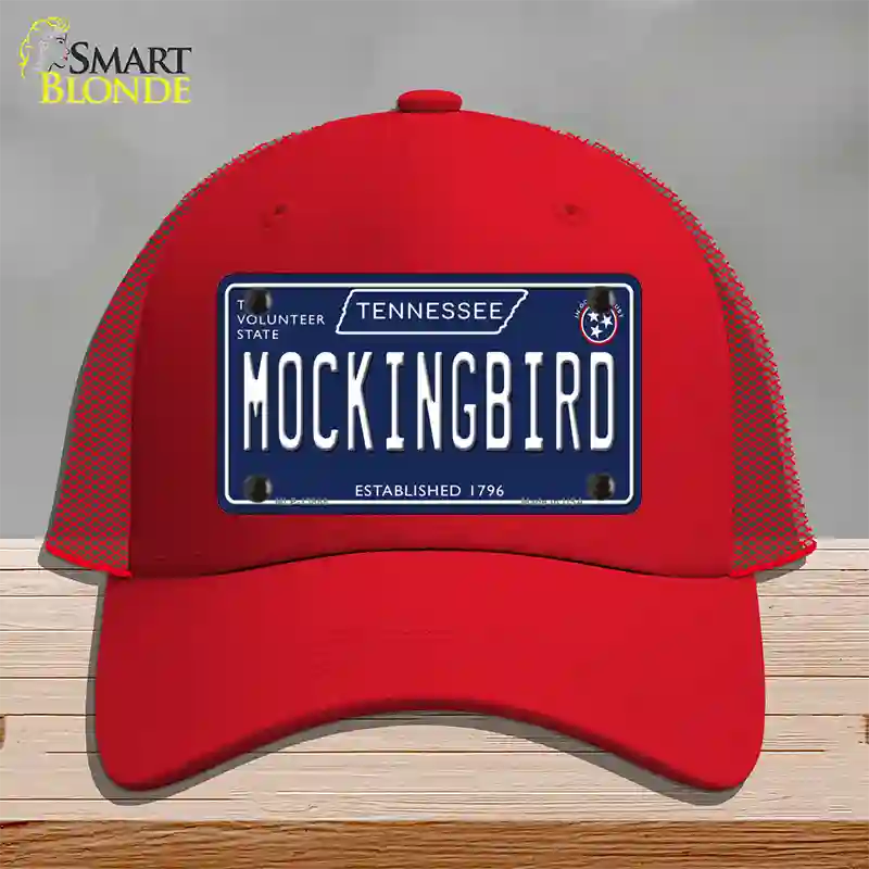 Mockingbird Tennessee Blue Novelty License Plate Hat Tag Mesh / Red