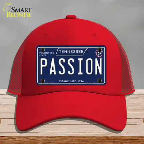 Passion Tennessee Blue Novelty License Plate Hat Tag Mesh / Red