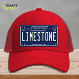 Limestone Tennessee Blue Novelty License Plate Hat Tag Mesh / Red