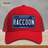 Raccoon Tennessee Blue Novelty License Plate Hat Tag Mesh / Red