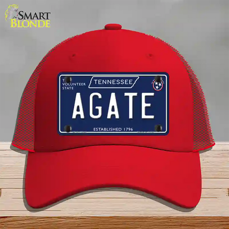 Agate Tennessee Blue Novelty License Plate Hat Tag Mesh / Red