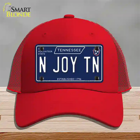 N Joy TN Tennessee Blue Novelty License Plate Hat Tag Mesh / Red