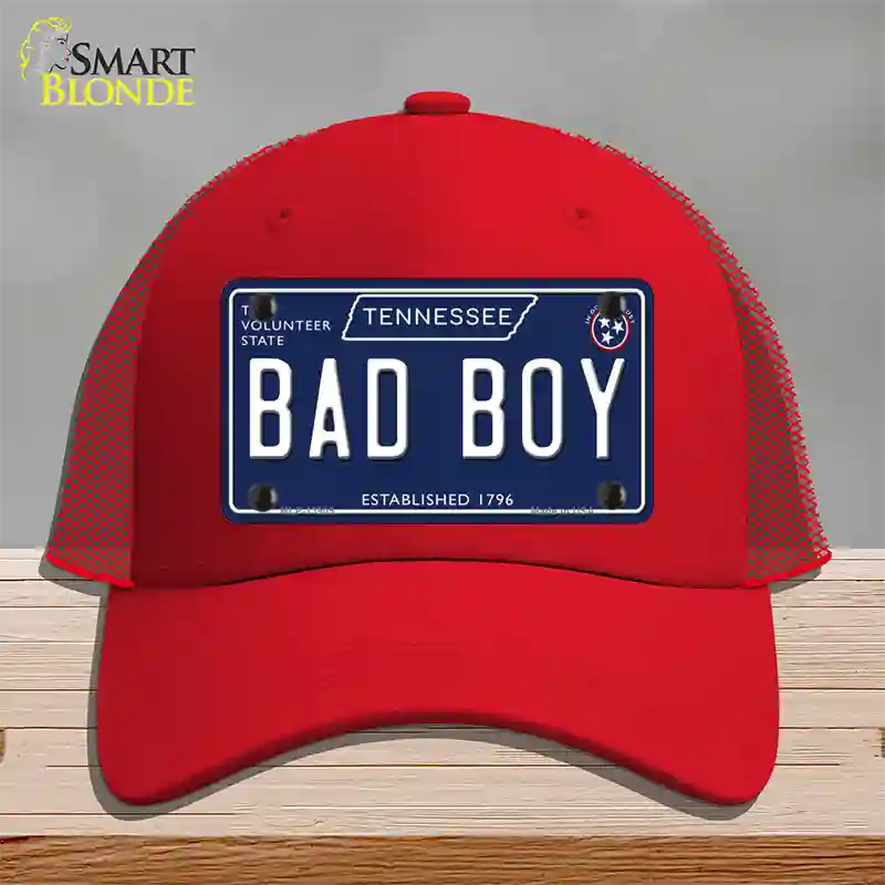 Bad Boy Tennessee Blue Novelty License Plate Hat Tag Mesh / Red