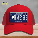 I Heart TN Tennessee Blue Novelty License Plate Hat Tag Mesh / Red