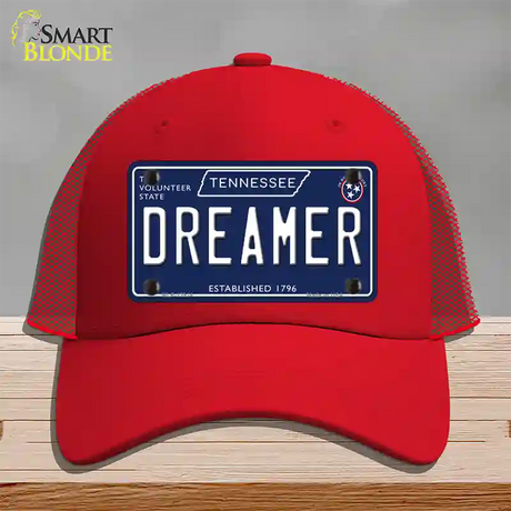 Dreamer Tennessee Blue Novelty License Plate Hat Tag Mesh / Red