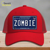 Zombie Tennessee Blue Novelty License Plate Hat Tag Mesh / Red