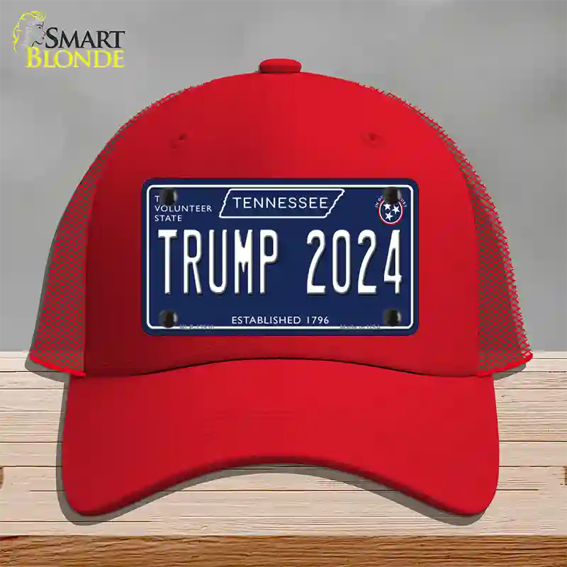 Trump 2024 Tennessee Blue Novelty License Plate Hat Tag Mesh / Red