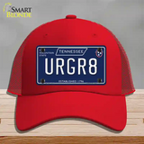 URGR8 Tennessee Blue Novelty License Plate Hat Tag Mesh / Red