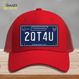 2QT4U Tennessee Blue Novelty License Plate Hat Tag Mesh / Red