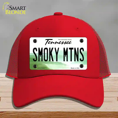 Smoky Mtns Tennessee Novelty License Plate Hat Tag Mesh / Red