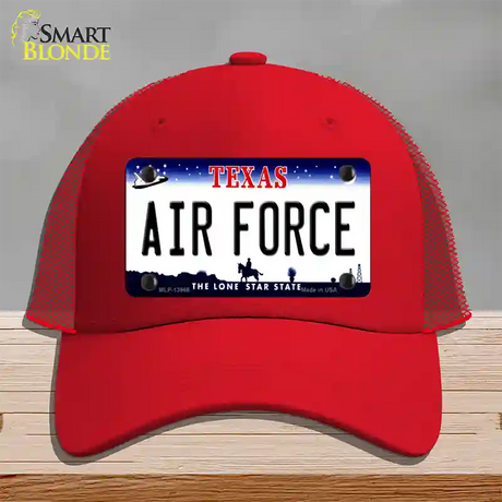 Texas Air Force Novelty License Plate Hat Tag Mesh / Red