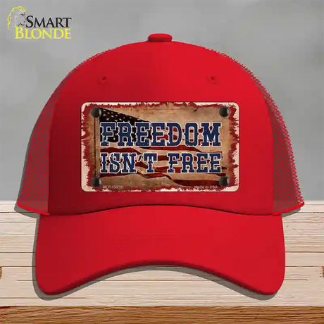 Freedom Isnt Free Flag Novelty License Plate Hat Tag Mesh / Red