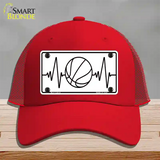 Basketball Heart Beat Novelty License Plate Hat Tag Mesh / Red