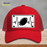 Football Heart Beat Novelty License Plate Hat Tag Mesh / Red