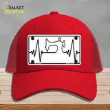 Sewing Heart Beat Novelty License Plate Hat Tag Mesh / Red