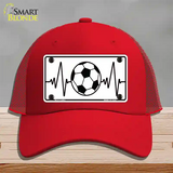 Soccer Heart Beat Novelty License Plate Hat Tag Mesh / Red