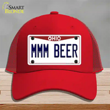 MMM Beer Ohio Novelty License Plate Hat Tag Mesh / Red