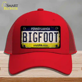 Bigfoot Pennsylvania Novelty License Plate Hat Tag Mesh / Red