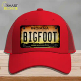 Bigfoot Indiana Novelty License Plate Hat Tag Mesh / Red