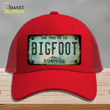 Bigfoot New Hampshire Novelty License Plate Hat Tag Mesh / Red