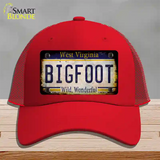 Bigfoot West Virginia Novelty License Plate Hat Tag Mesh / Red