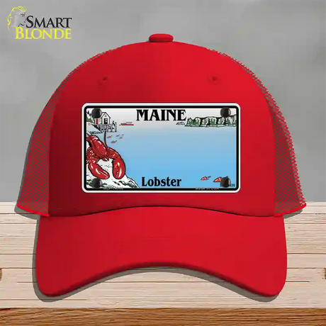 Maine Lobster Blank Novelty License Plate Hat Mesh / Red