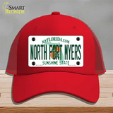 North Fort Myers Florida Novelty License Plate Hat Mesh / Red