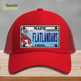 Flatlands Maine Lobster Novelty License Plate Hat Mesh / Red