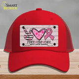 Peace Love Cure Novelty License Plate Hat Mesh / Red