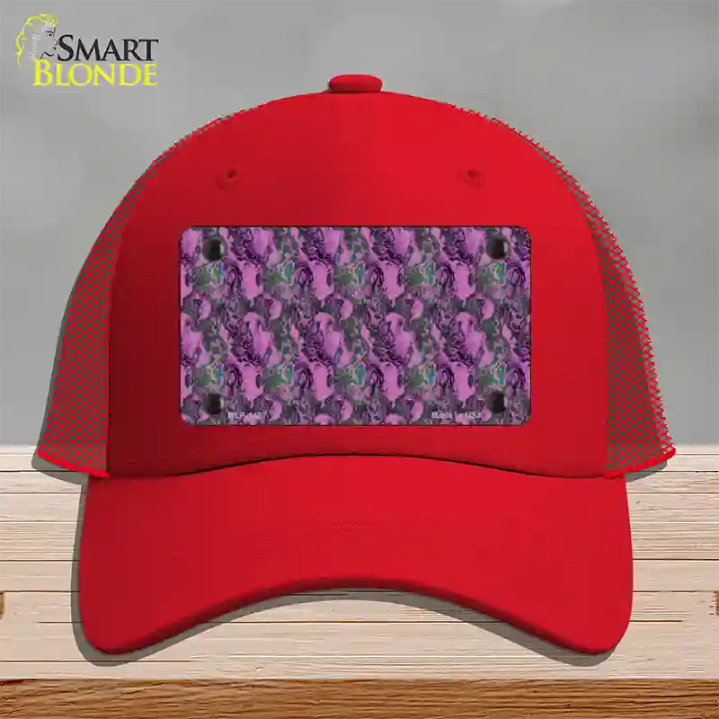 Purple Vortex Novelty License Plate Hat Mesh / Red