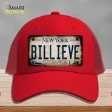 Billieve Excelcior New York Novelty License Plate Hat Mesh / Red