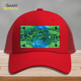 Psychedelic Electric Jelly Fish Novelty License Plate Hat Mesh / Red