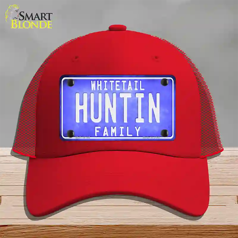 Huntin Family Novelty License Plate Hat Mesh / Red